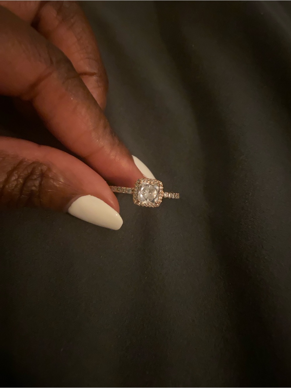 Pandora Square Sparkle Halo Ring